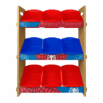 Juguetero Organizador Infantil de Juguetes, Estantería con 9 Compartimentos, Coloridos Diseños, Mueble Almacenamiento para Juguetes Habitación Niños - Imagen 3